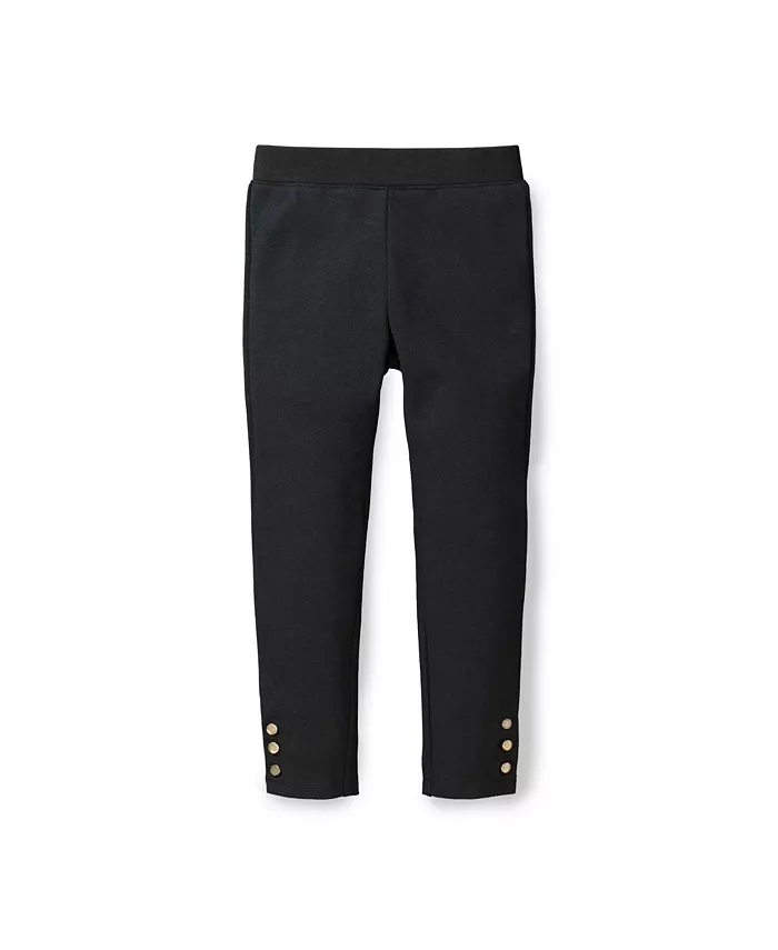 

Детские брюки-джоггеры для девочек с манжетами на пуговицах Hope & Henry, черный