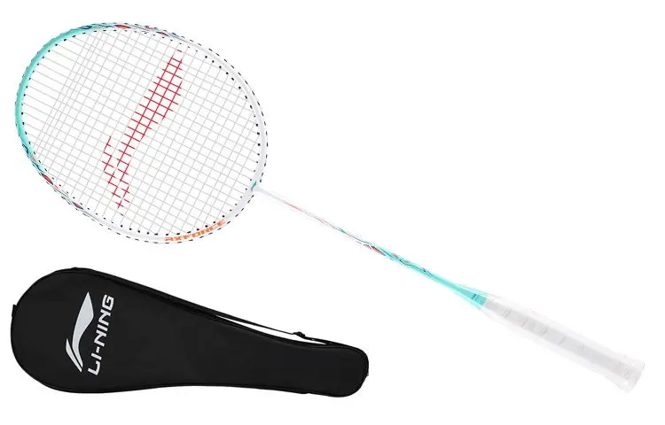 

LINING Thunder 9 Carbon алюминиевая ракетка для бадминтона тип Control универсальная защита начальный уровень 675mm белый синий