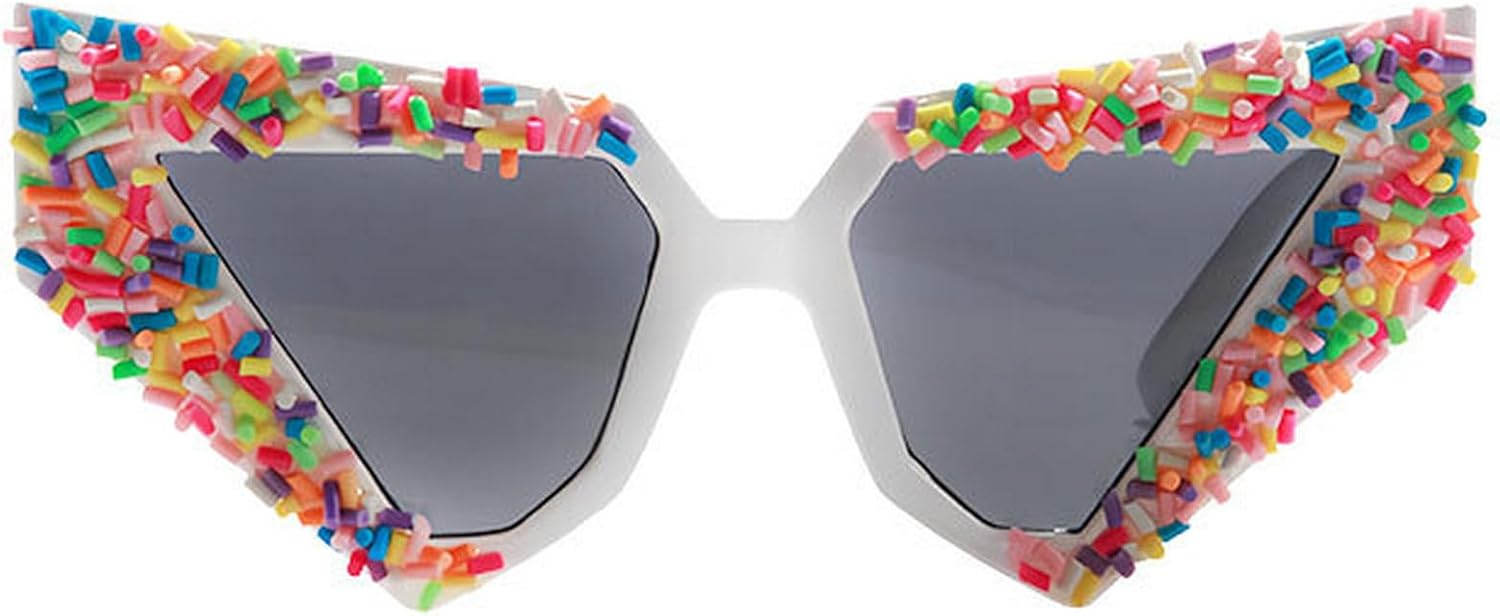 

Популярные винтажные солнцезащитные очки «кошачий глаз» для женщин, роскошные солнцезащитные очки в стиле панк, для вечеринок, милые очки для вечеринок mincl, White Black