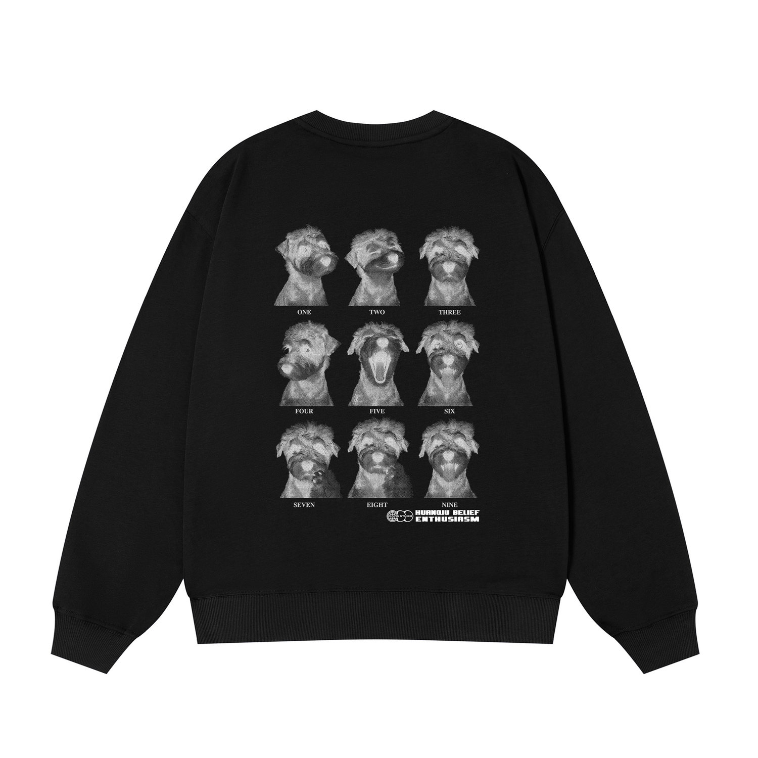 

Свитшот с круглым вырезом Unisex HUANQIU, черный (fleece-lined)