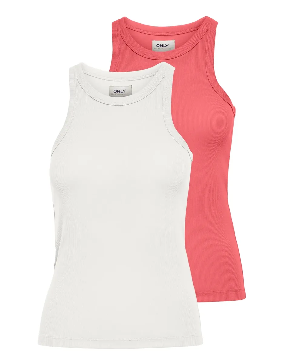 

Only майка "ONLLINDSAY TANK TOP 2 PACK" (2 шт. в упаковке), цвет Cloud Dancer