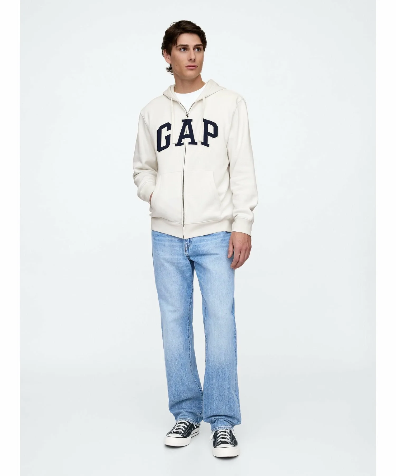 (U) Свободная толстовка на молнии с логотипом GAP, CARLS_STONE — фото 3