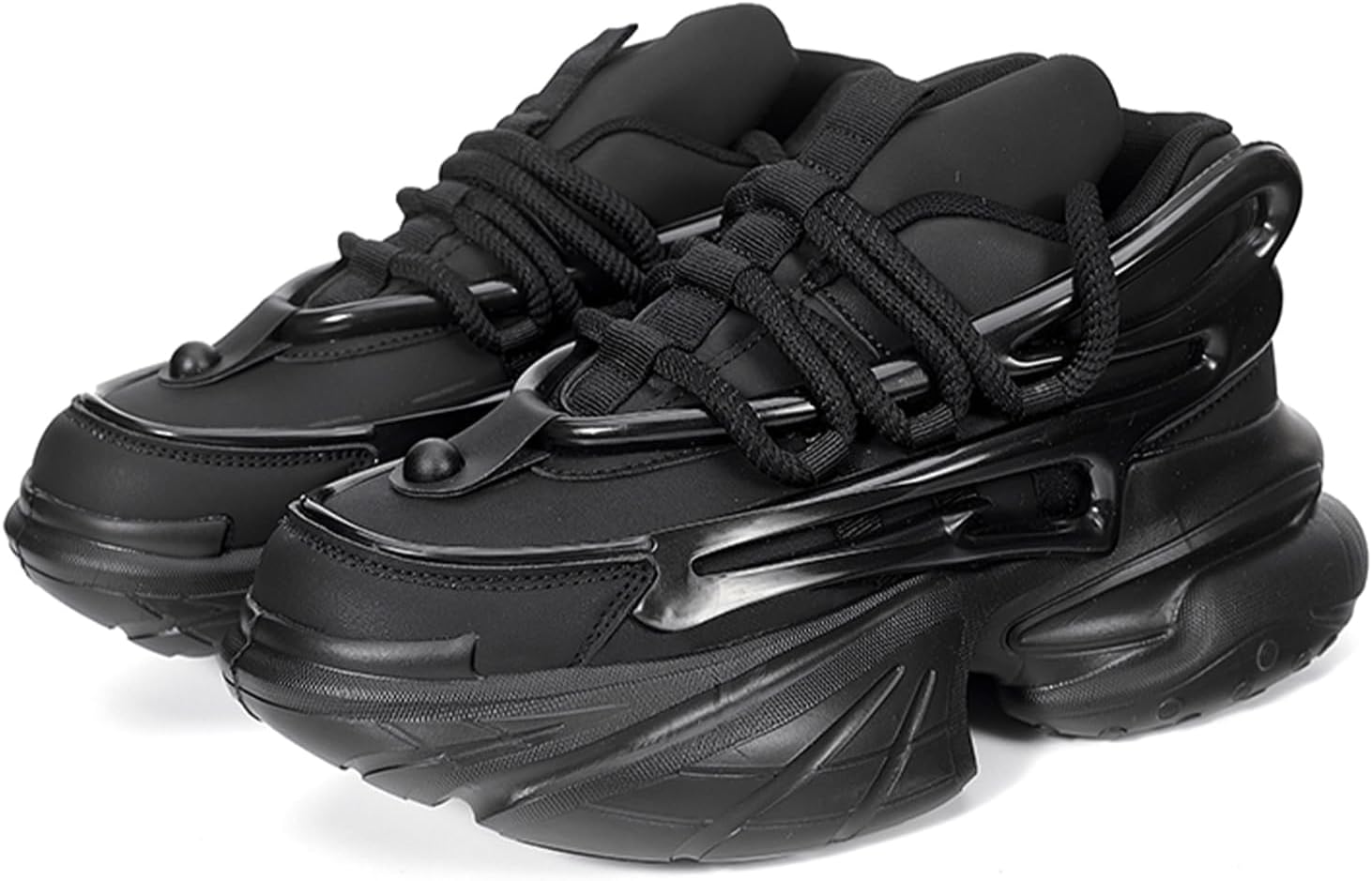 

Мужские кроссовки Air Walking, модные массивные кроссовки с волнистой амортизирующей подошвой, черно-красные ретро на платформе, повседневные спортивные «dad» обувь Dacnakby