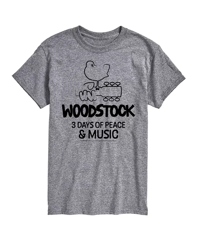 

Футболка мужская с коротким рукавом Hybrid Apparel Woodstock 3 Days Of Peace And Music AIRWAVES, серебряный