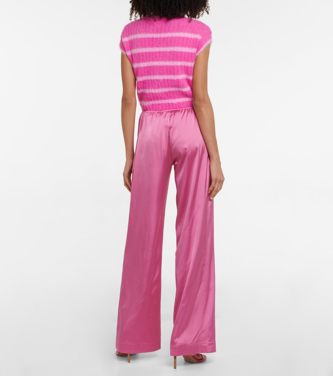 Атласные брюки Le Pantalon Mentalo Jacquemus, розовый — фото 3