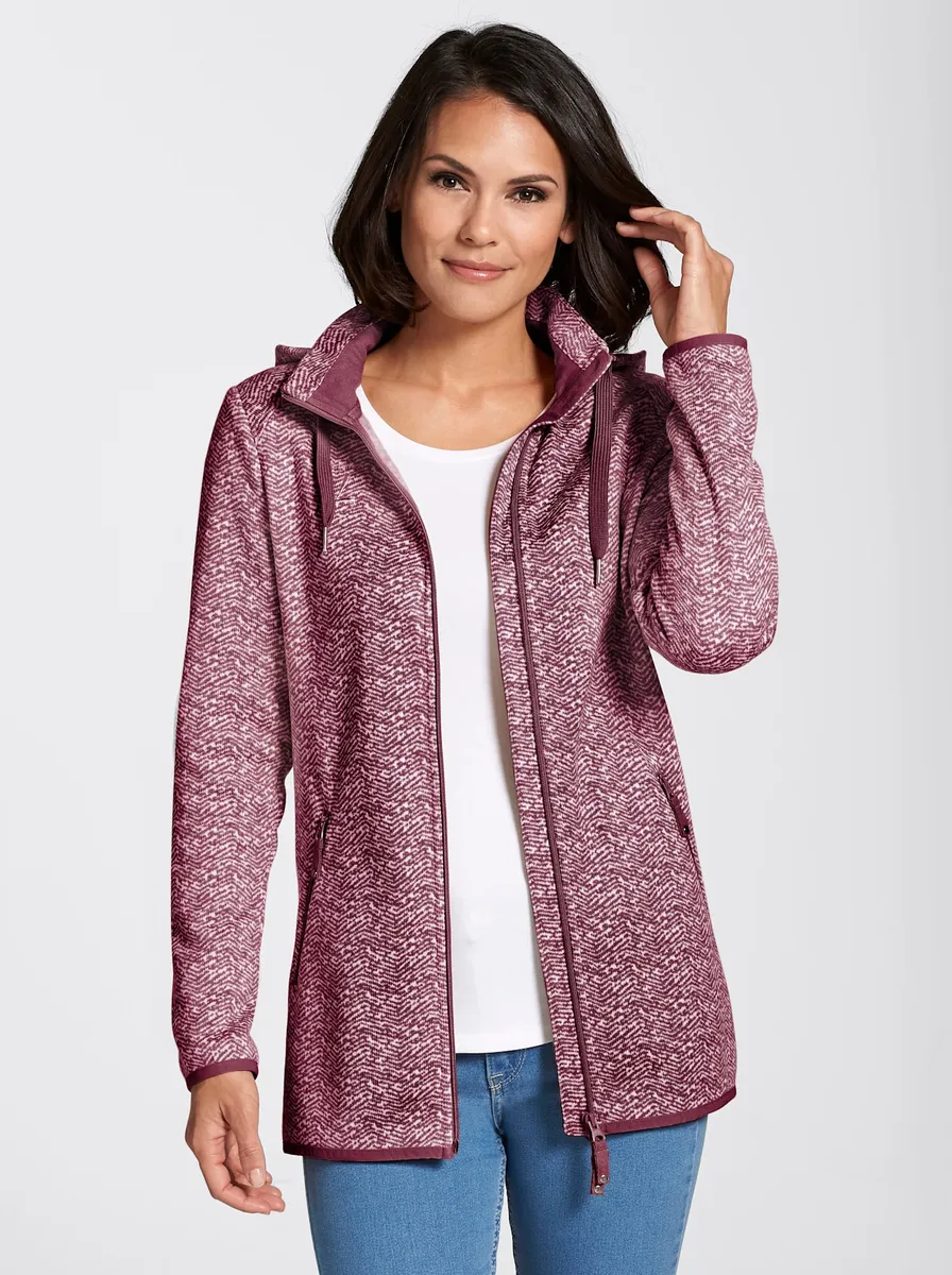 

Флисовая куртка с капюшоном в стиле casual Casual Looks, бордовый