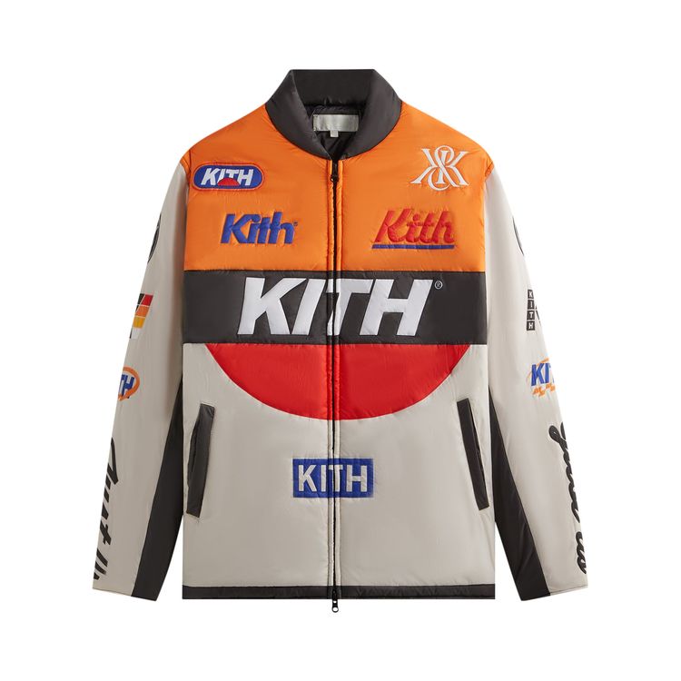 

Куртка Kith Full Zip Brixton Puffed Shirt Jacket Sandrift, разноцветный