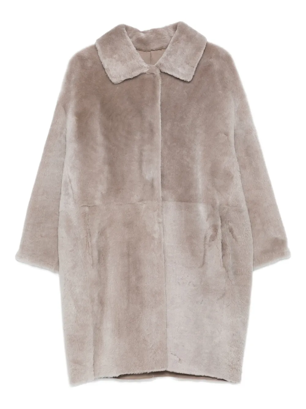 

Пальто с воротником из овчины Manzoni 24, коричневый