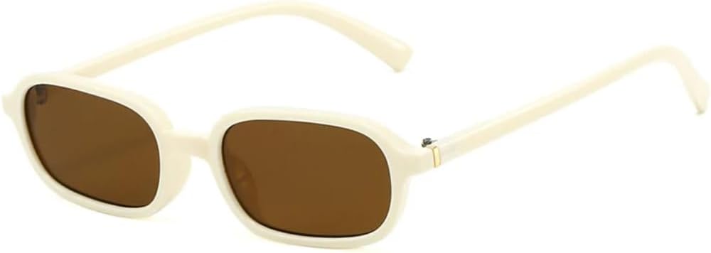 

Солнцезащитные очки для мужчин и женщин - защита UV400 - маленькая оправа, прозрачные цветные линзы, для занятий спортом на открытом воздухе и вождения DSVIGF, Beige Tea