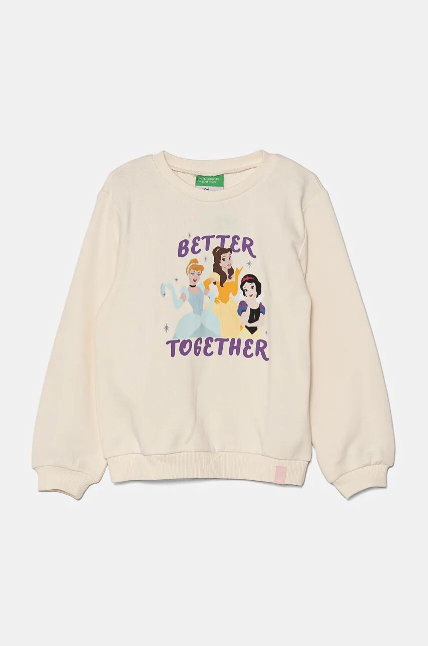 

Хлопковая толстовка United Colors of Benetton для мальчиков и девочек, бежевый