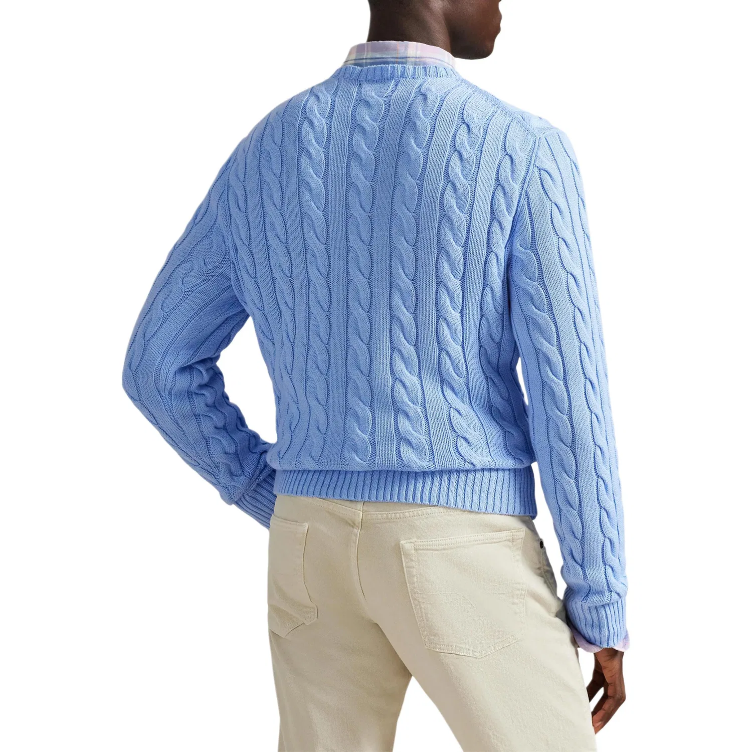 Свитер с круглым вырезом и кабельным узором Polo Ralph Lauren, Blue — фото 4