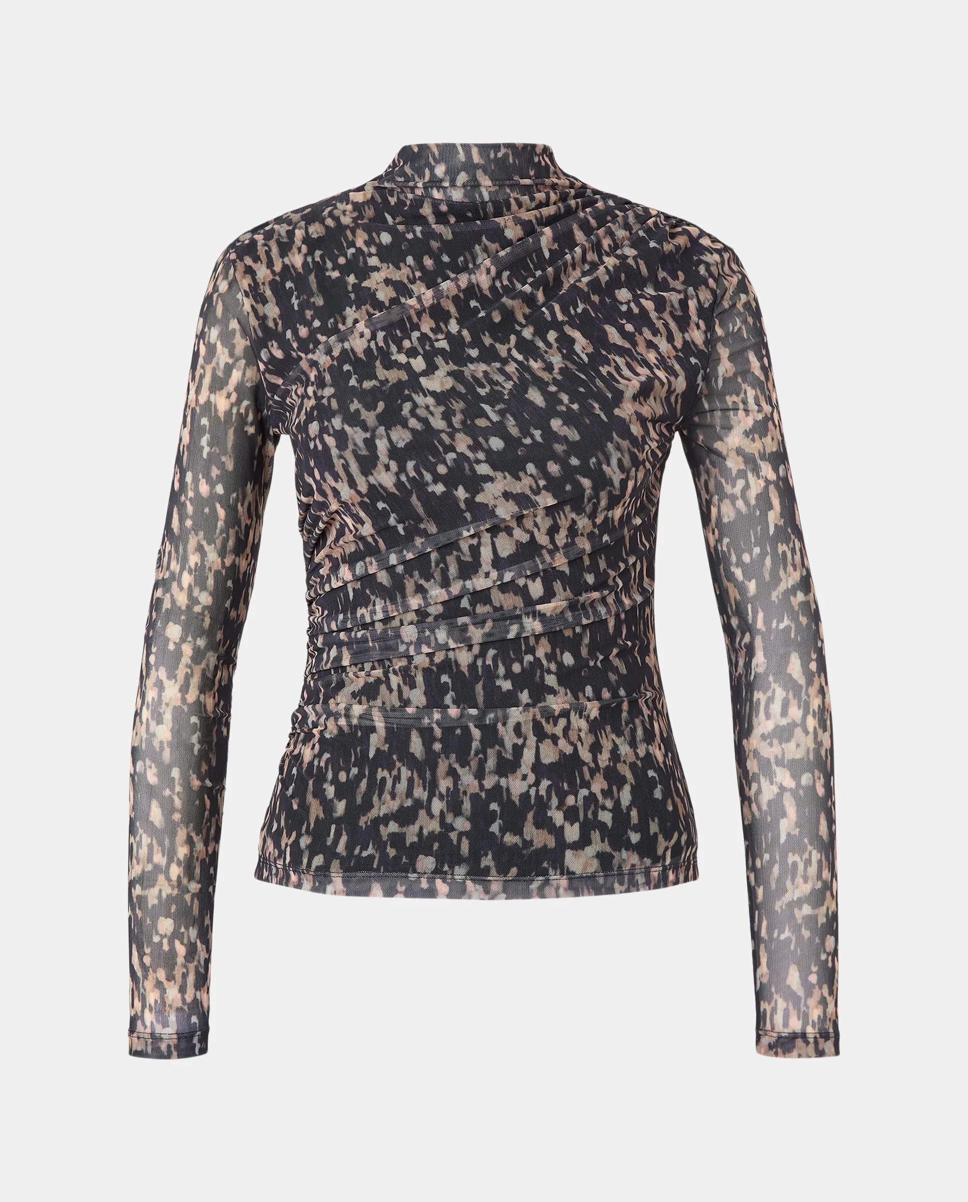 

Женский топ с длинными рукавами и тюлем Easy Wear, черный