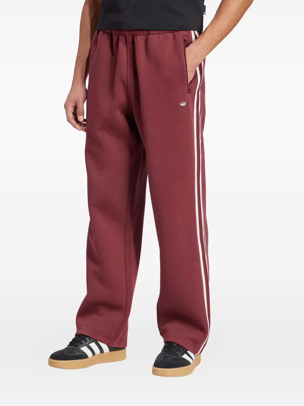 Спортивные брюки с контрастными полосками Adidas, красный — фото 2