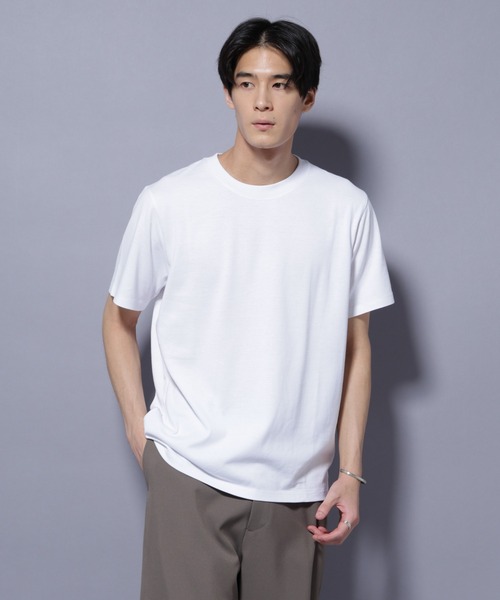 

Футболка с круглым вырезом, стандартный силуэт, устойчивая к поту и пятнам NANO universe, белый