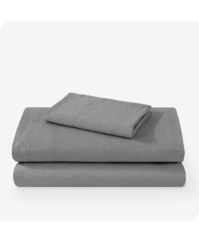

Комплект ультрамягких простыней из микрофибры, промытых песком, Twin XL Bare Home, серый