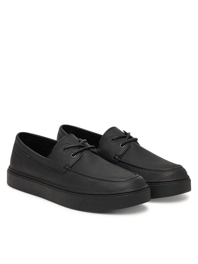 Calvin Klein Гибридные лодочные туфли Hybrid Clean Boat Shoe Lth HM0HM02233, черные — фото 2