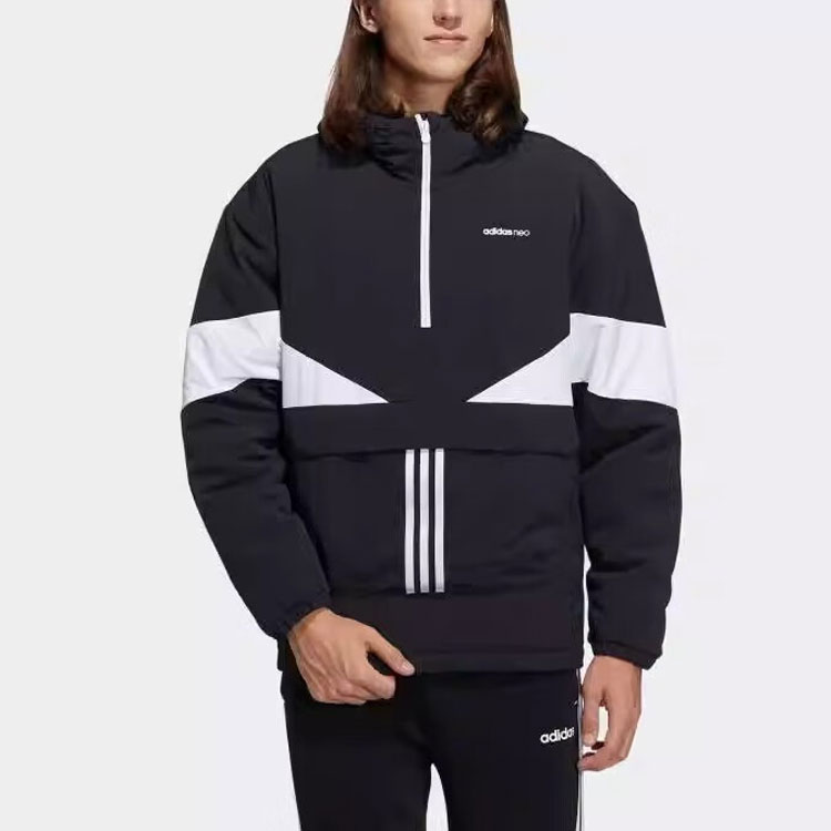 Adidas Neo Куртка мужская черно-белая, Black White — фото 4