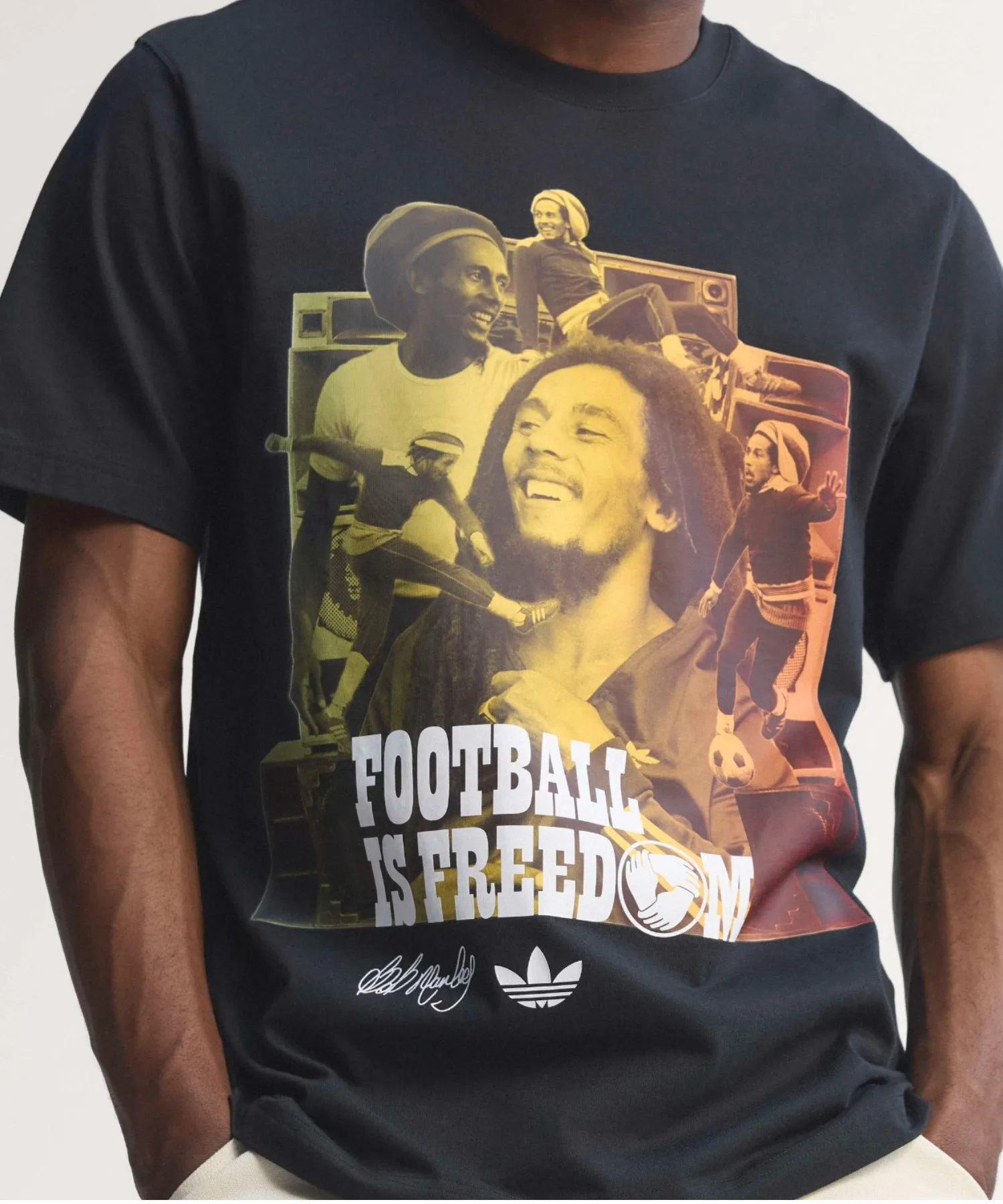 Футболка с принтом Bob Marley ORIGINALS adidas черная — фото 4