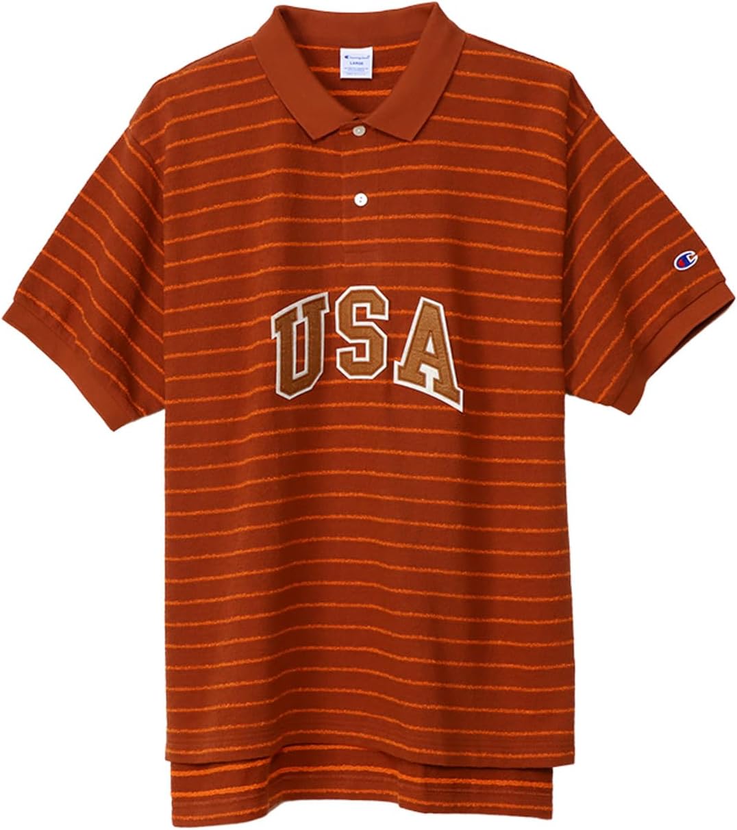 

Мужская рубашка-поло Champion с коротким рукавом, модель Action Style, C3-Z308, с разрезами спереди и сзади и графическим принтом, коричневый