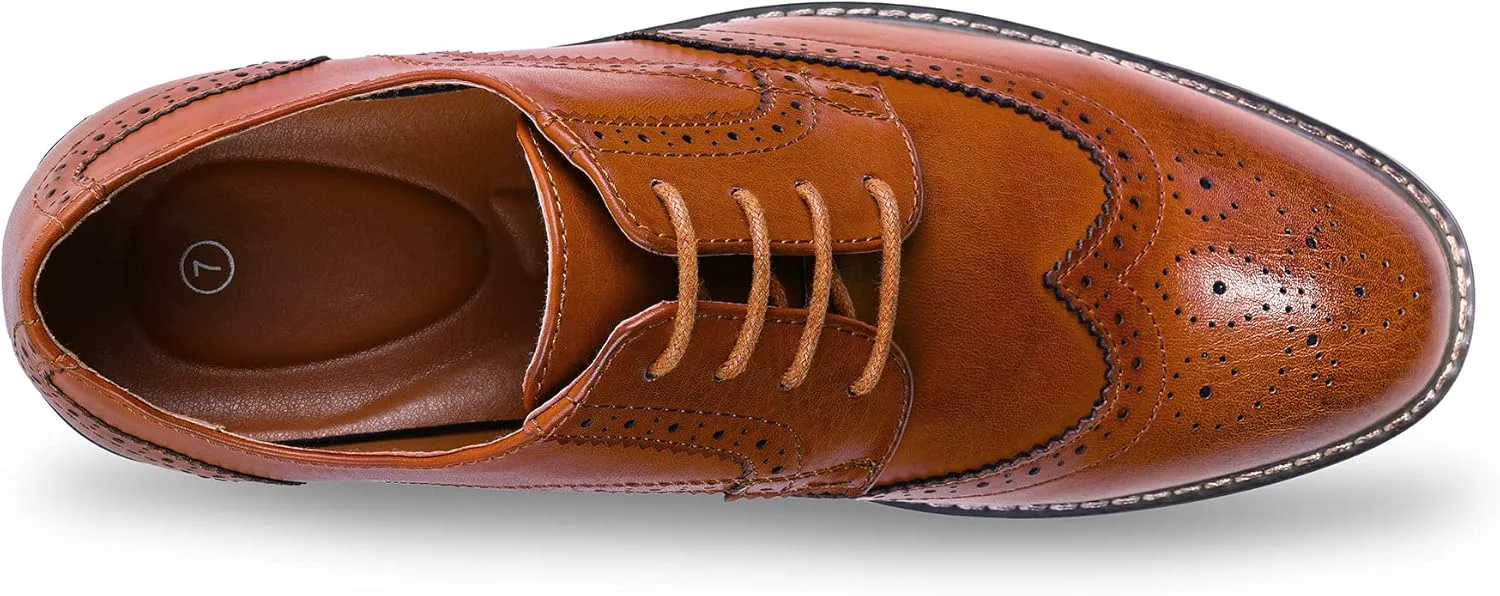 

Мужские классические деловые туфли оксфорды с крыльями и шнуровкой MERIDOS, коричневый