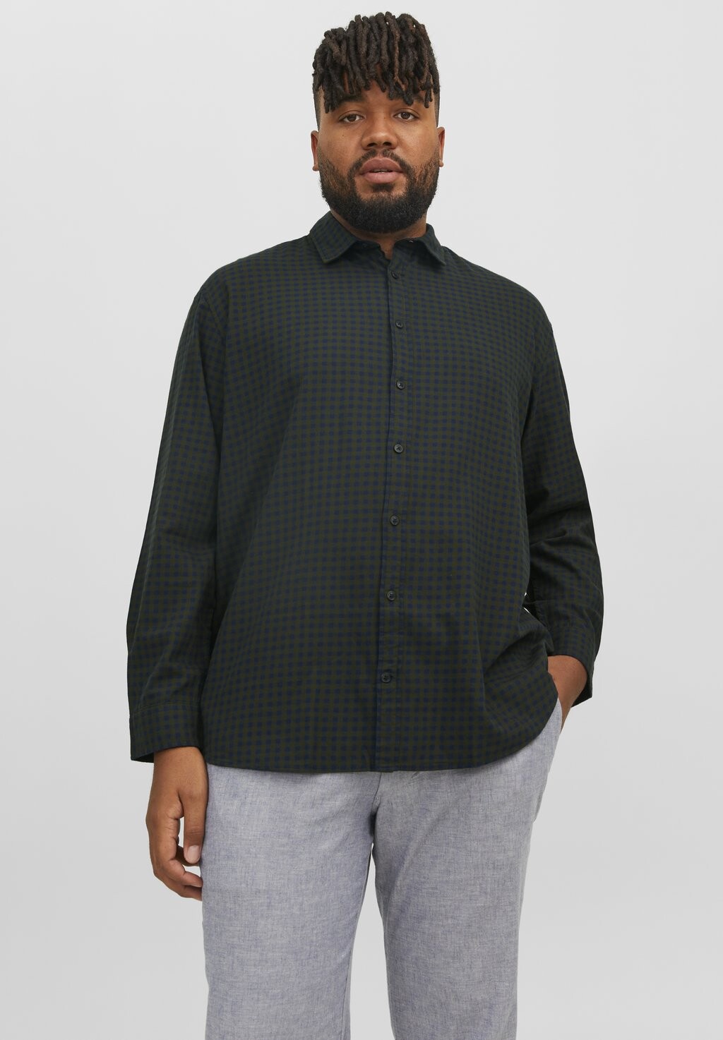 

Рубашка Gingham Shirt Jack & Jones, цвет forest night