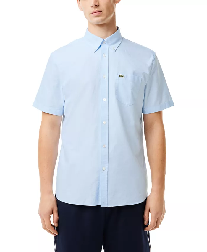

Мужская рубашка с коротким рукавом на пуговицах Oxford Lacoste, белый
