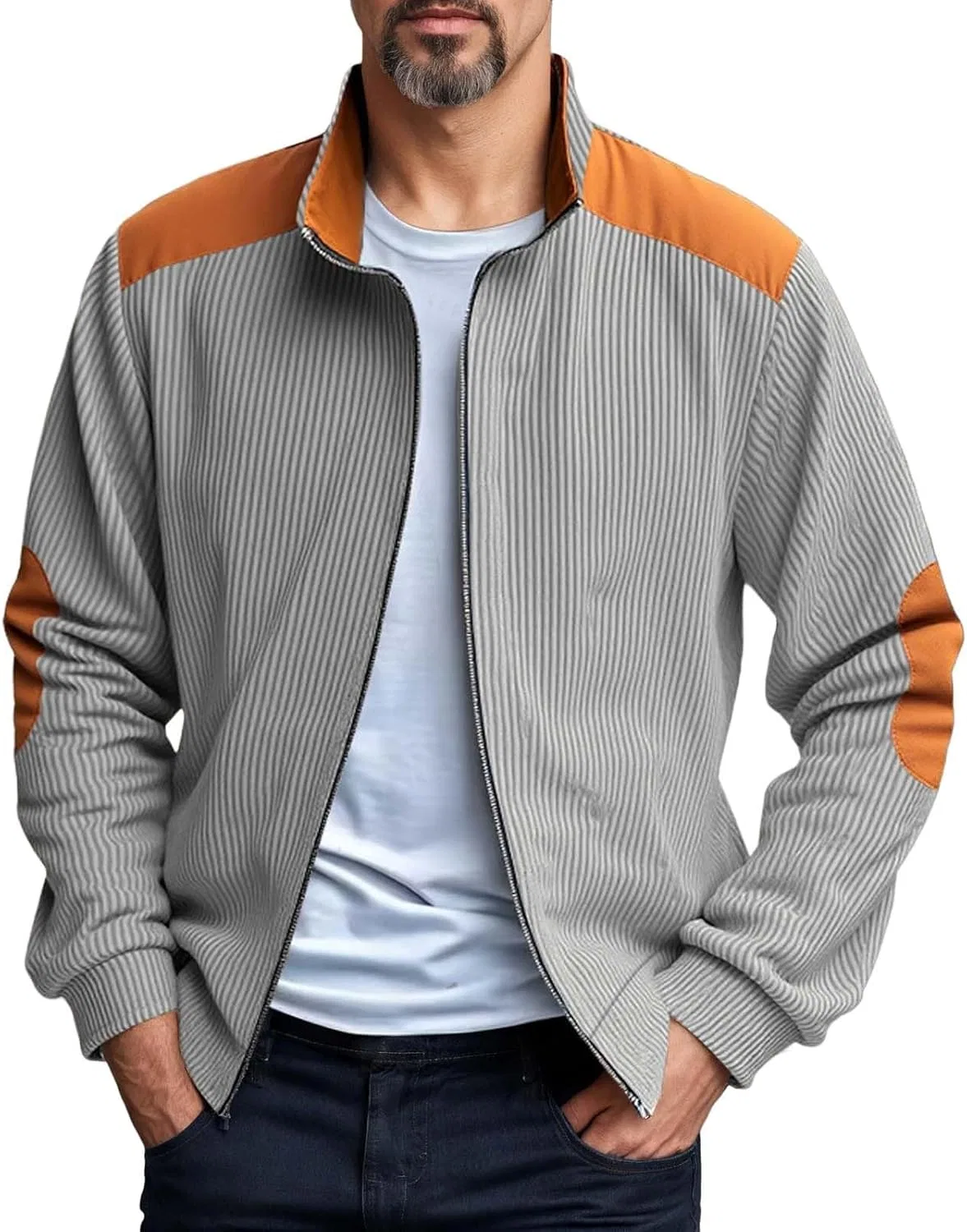 Мужская куртка легкая двушовная, Generic, Light Gray