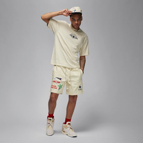 Футболка Air Jordan x SoleFly T-Shirt 'Beige', бежевый — фото 3