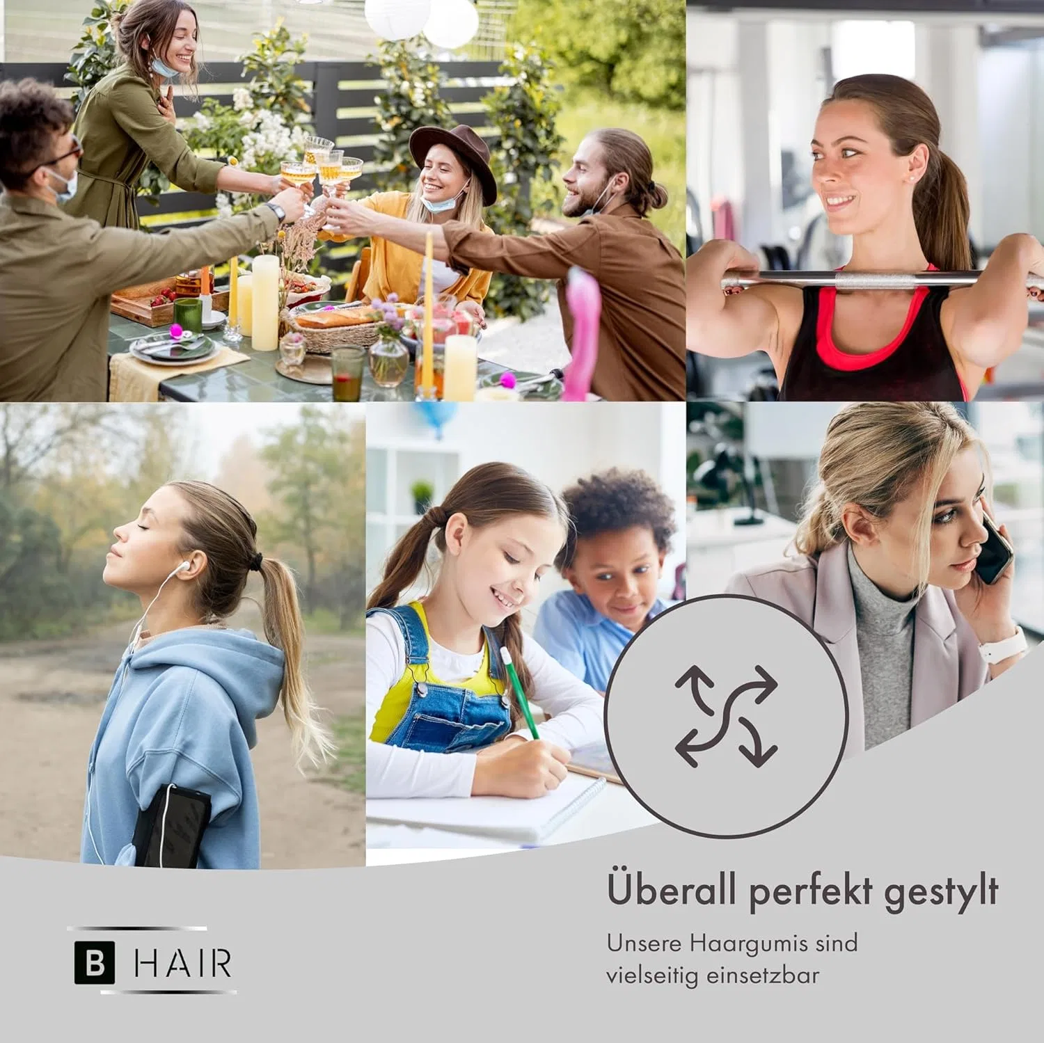 Набор из 50 черных резинок для волос без металла B Hair — фото 4