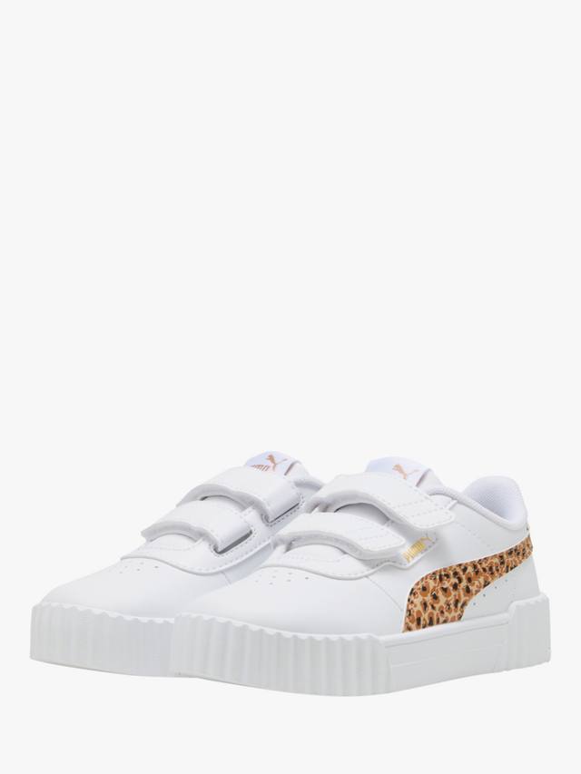 Детские кроссовки Carina 3.0 Lace Up с принтом Animal PUMA, White/Sand — фото 2