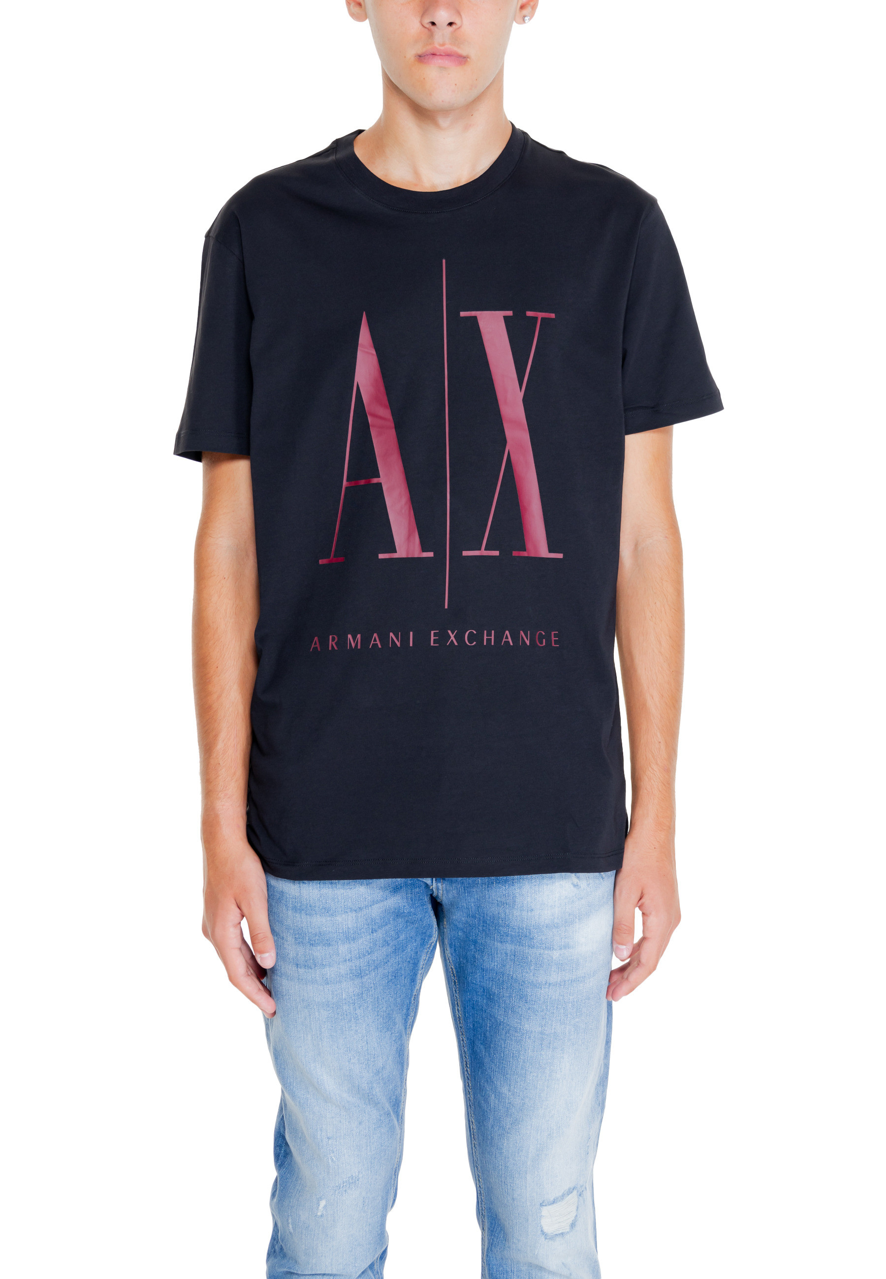 

Футболка мужская Armani Exchange с большим логотипом, черный