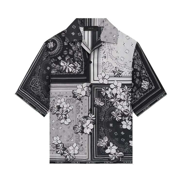 

Рубашка Amiri Bandana Floral Bowling Shirt, черный