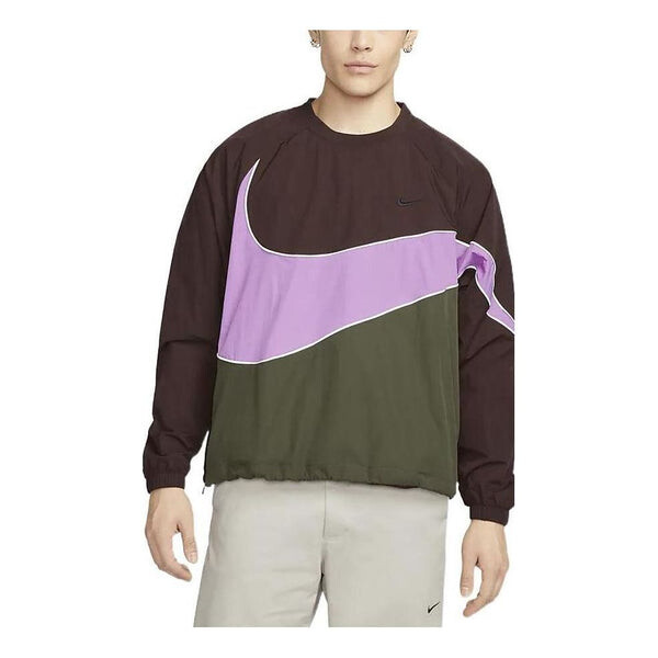 

Толстовка Nike Sportswear Big Swoosh Woven Jacket 'Earth Rush Fuchsia', цвет earth/rush fuchsia/cargo khaki