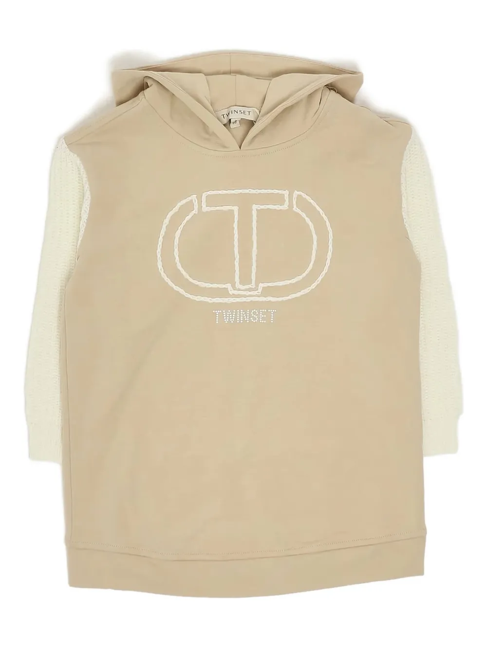 

Платье с капюшоном и логотипом Twinset Kids, бежевый