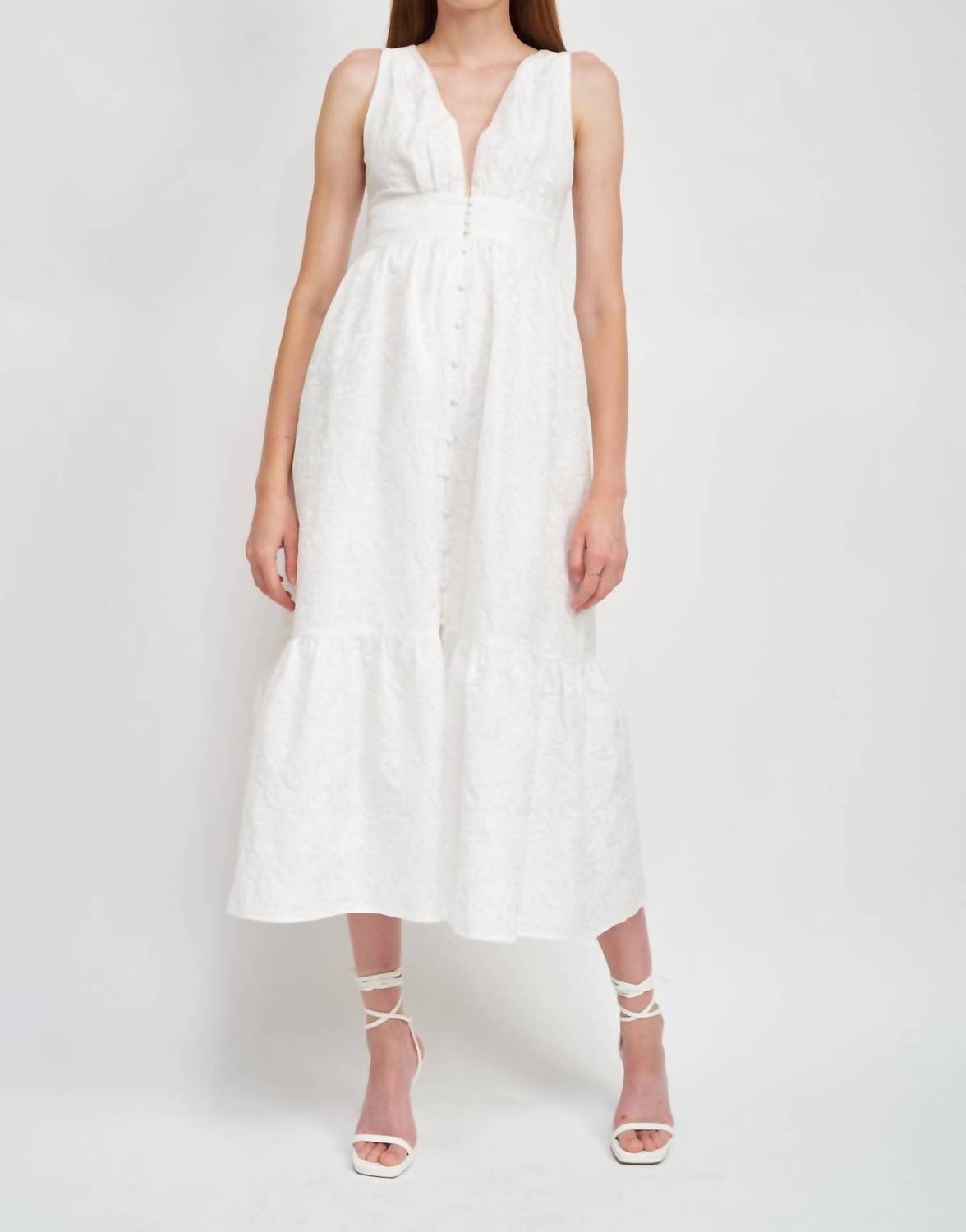 

Платье из жаккарда в цвете Off White En Saison