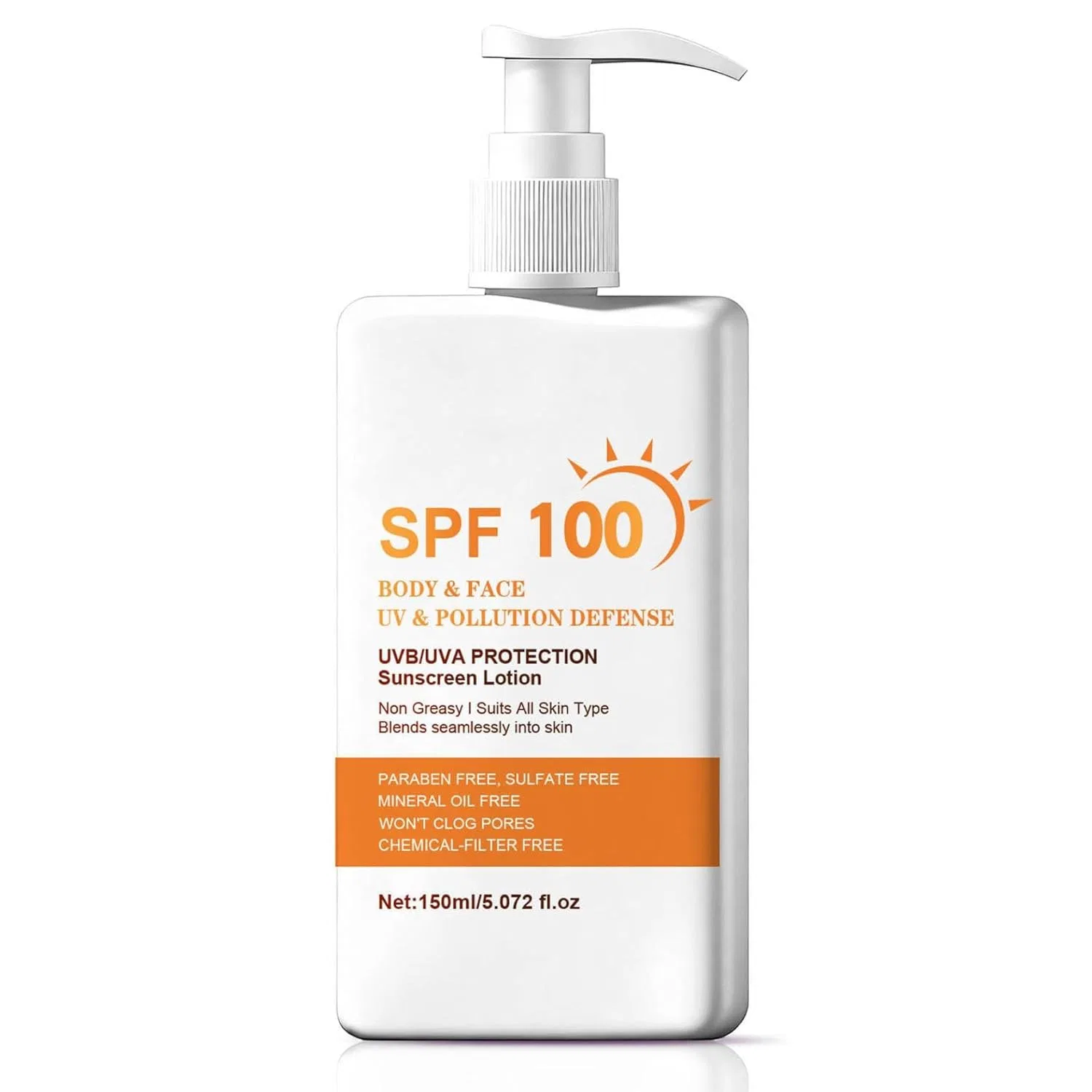 Солнцезащитный лосьон SPF 100 для лица и тела, 150 мл Ovelle, 1Pcs