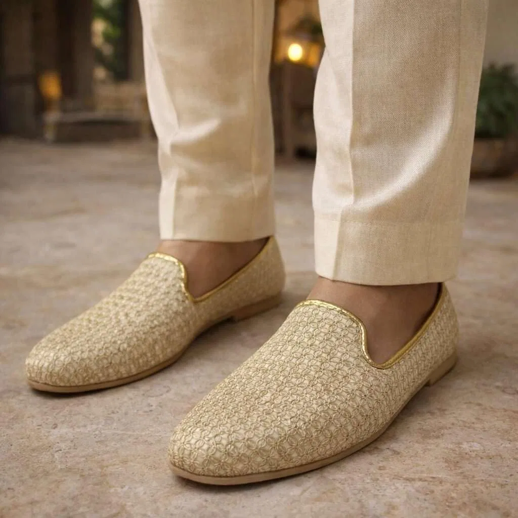 Лоферы мужские свадебные этнические ручной работы Gold Shoe Bazar — фото 2