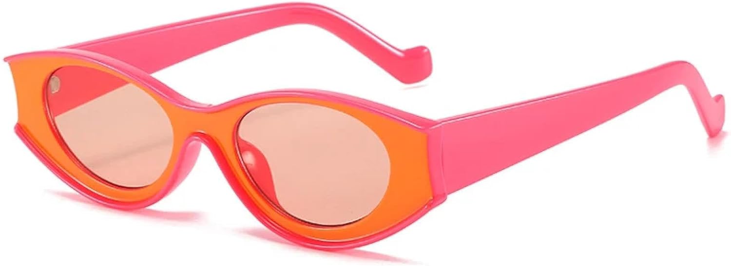 

Винтажные солнцезащитные очки «кошачий глаз» для женщин и мужчин, в стиле ретро, ​​стимпанк, солнцезащитные очки с защитой от УФ-излучения UV400 VVTWSSW, C5orange Red-pink