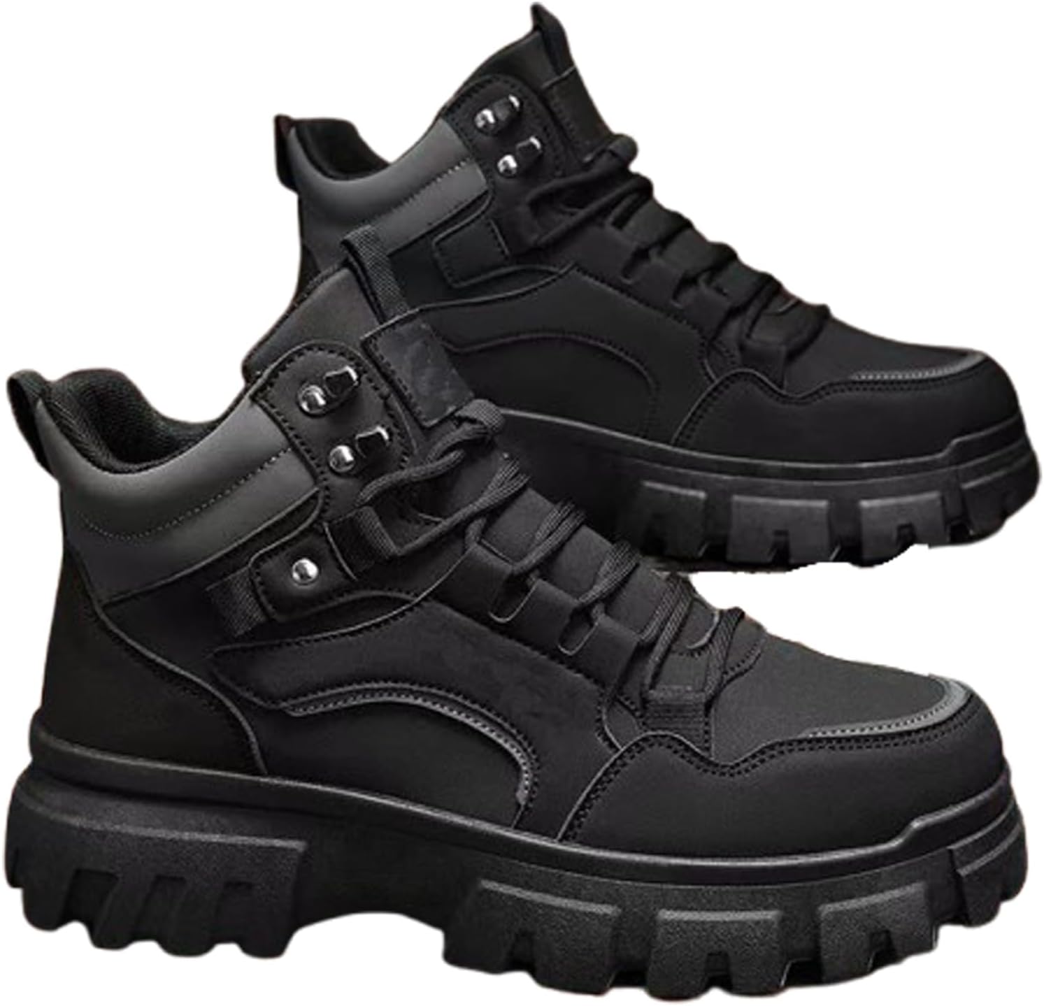 

Мужские ботинки, легкая защитная обувь для мужчин, нескользящие водонепроницаемые ботинки с композитным носком для строительства и походов Generic, черный