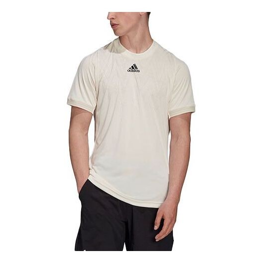 

Футболка adidas Flift Tee Pb Tennis Sports Slim Fit Round Neck Short Sleeve Yellow White, мультиколор