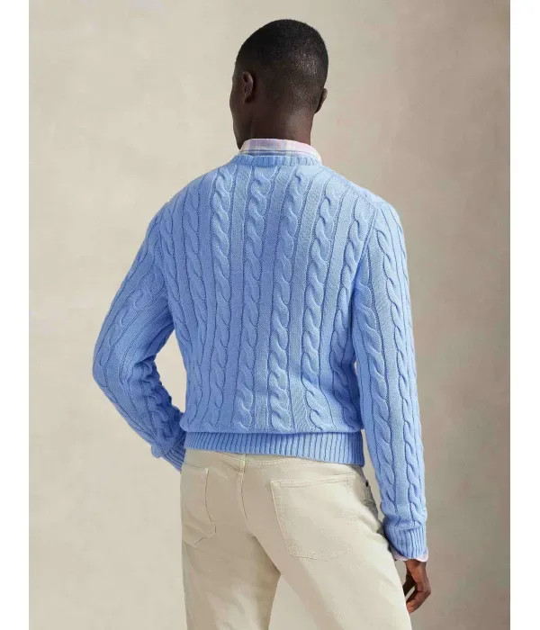 Свитер regular fit Polo Ralph Lauren, небесно-голубой — фото 3