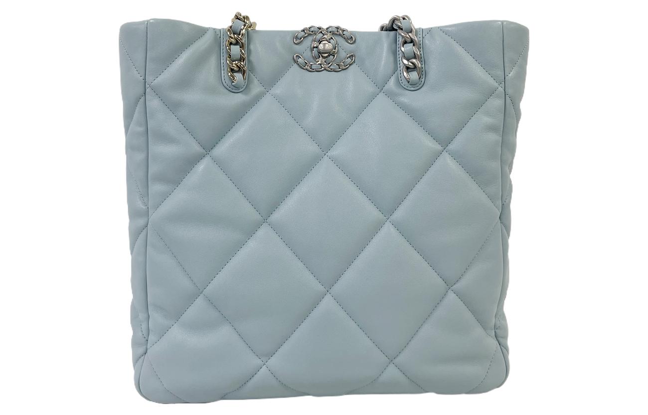 

Chanel Женская сумка-шоппер, сумка через плечо из овечьей кожи, синяя