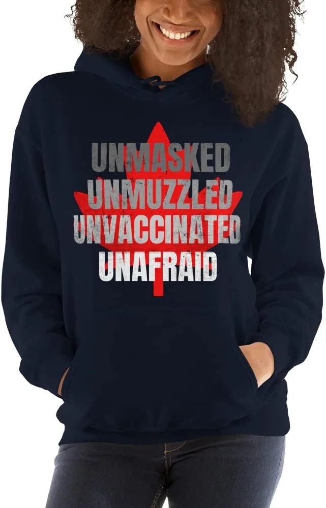 Unmasked Unmuzzled Unvaccinated Unafraid Unisex худи Generic, темно-синий