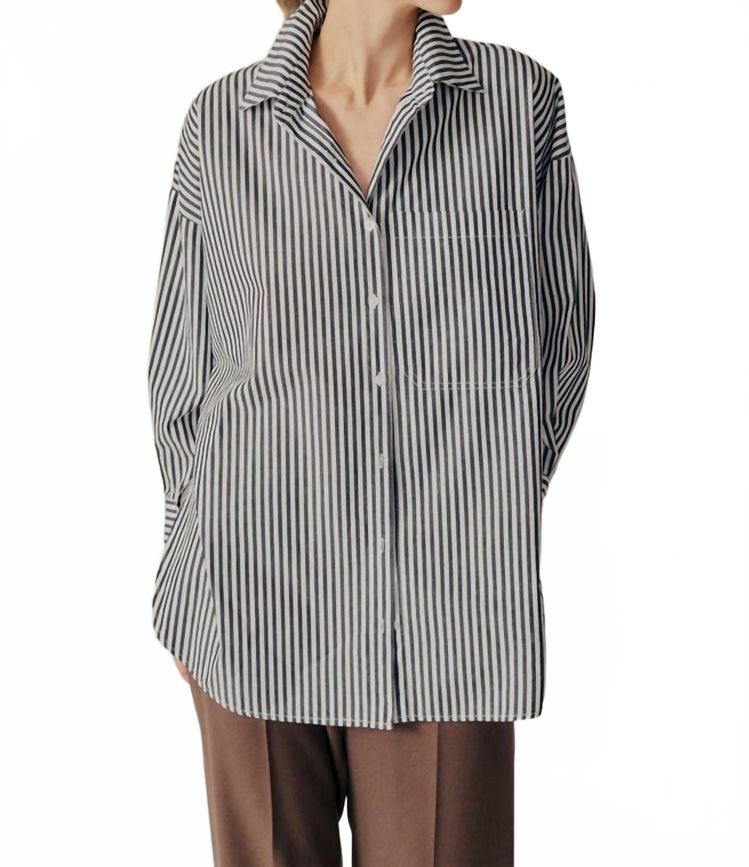 

Рубашка Nyssa на пуговицах в цвете «Морской синий» Deluc, Blue Marine