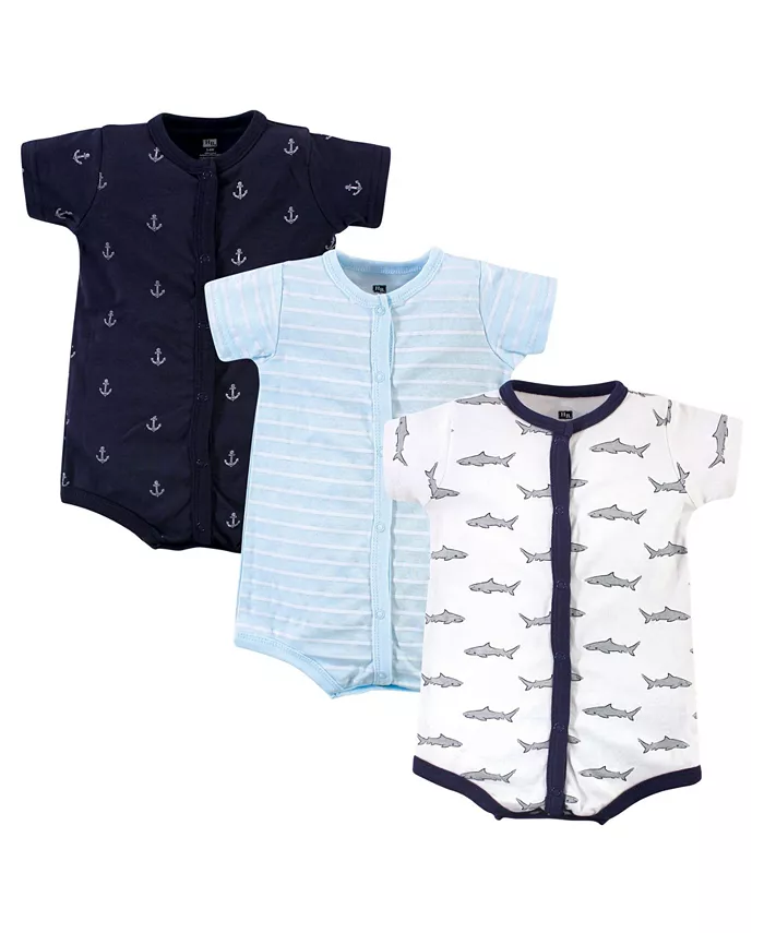 

Детские хлопковые комбинезоны Baby Boys Hudson, 3 шт., Ahoy, 0-3 месяца Hudson Baby, серебряный