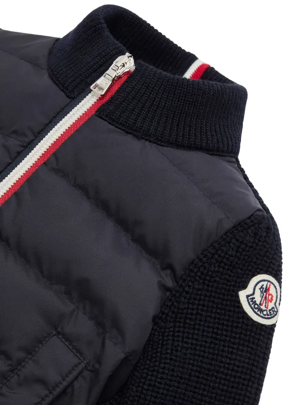 Кардиган с подкладкой и вставками Moncler Enfant, синий — фото 3