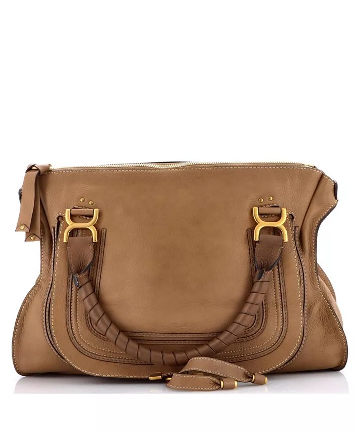 

Большая кожаная сумка через плечо Marcie Pre-Owned Chloe, коричневый