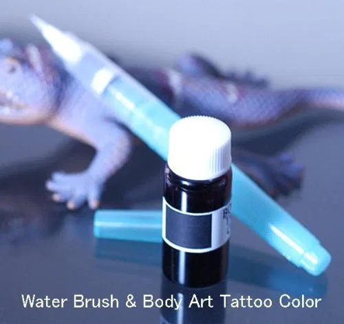 Кисть для аквагрима и тату Water Brush & Body Art Tattoo Color, циан Shonando Fake Tattoo Pro Shop Shonando — фото 3