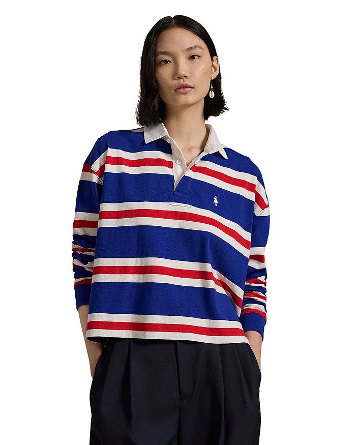 

Укороченная полосатая рубашка-регби Lauren Ralph Lauren, мультиколор