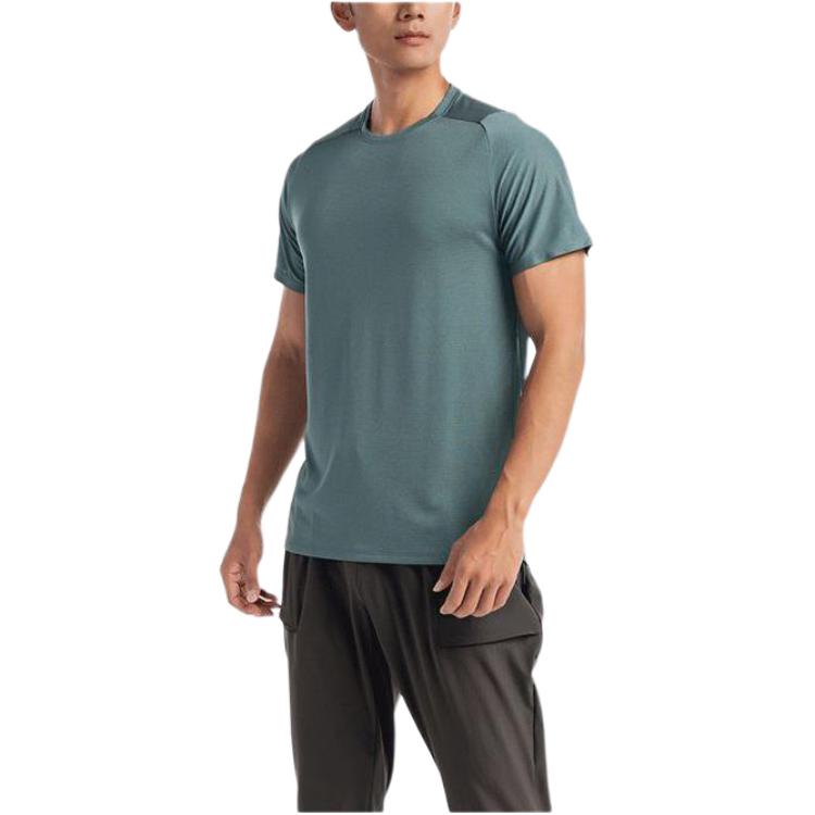 

Мужские футболки с круглым вырезом, умеренно прямой крой Decathlon, cedar зеленый, oxygen training